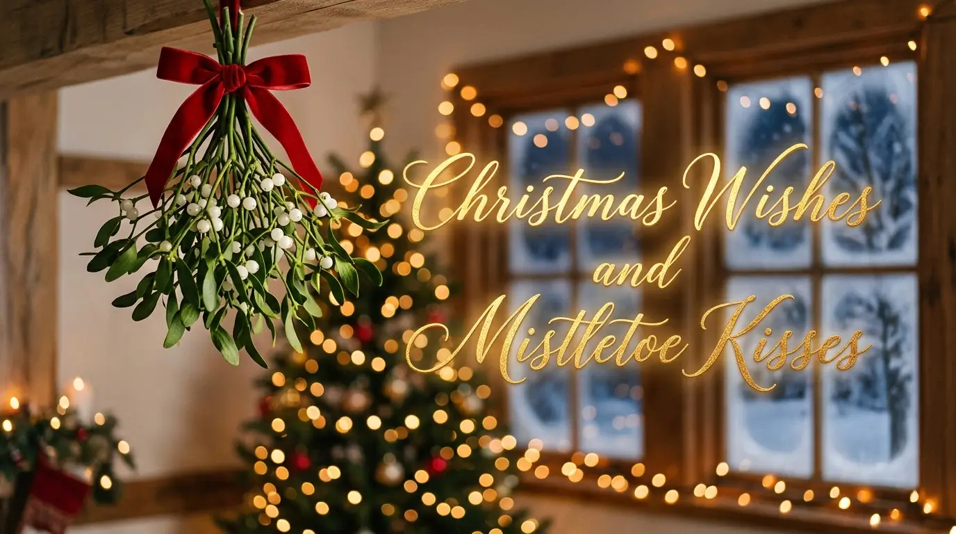 christmas wishes and mistletoe kisses