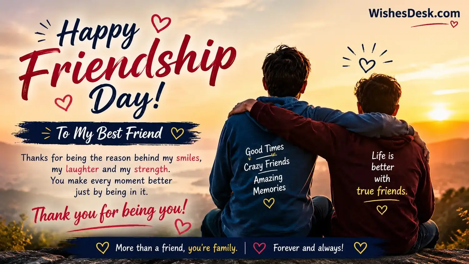 happy friendship day wishes for best friend
