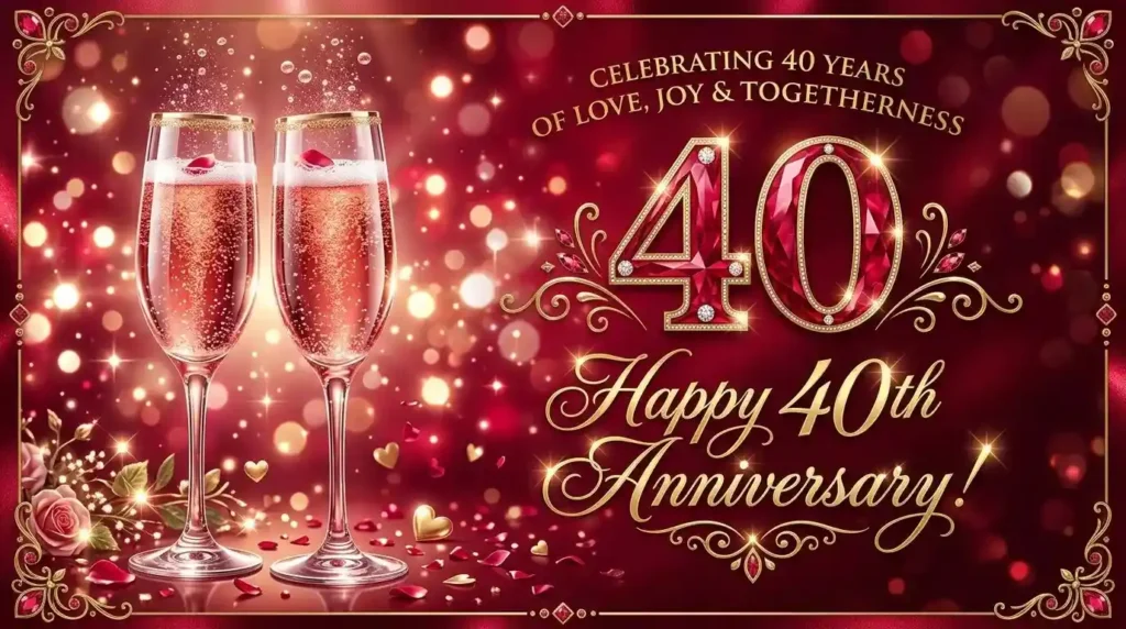 short 40th wedding anniversary wishes