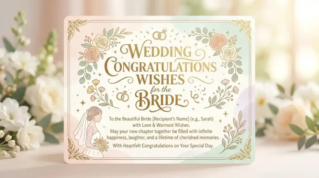 Wedding Congratulations Wishes for the Bride