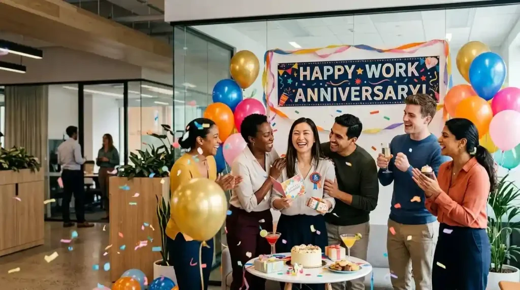 Workplace anniversary for employee