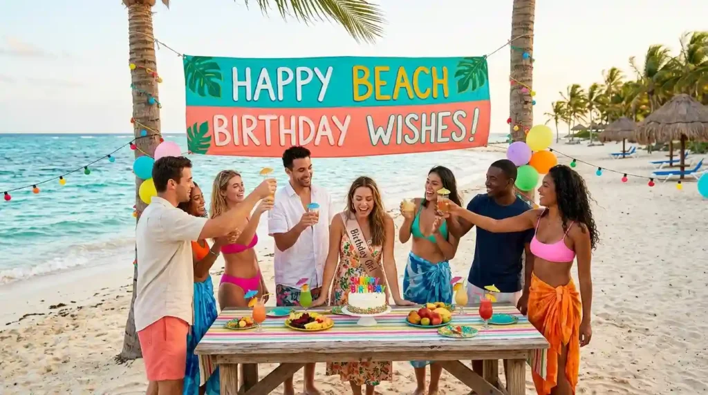 beach birthday celebration wishes