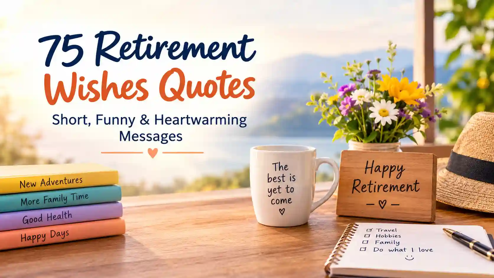 Retirement wishes quotes with short, funny, and heartwarming retirement messages.